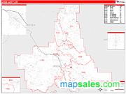 Union County, OR <br /> Wall Map <br /> Zip Code <br /> Red Line Style 2024 Map