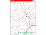 Beaver County, PA <br /> Wall Map <br /> Zip Code <br /> Red Line Style 2024 Map