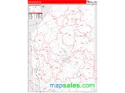 Butler County, PA <br /> Wall Map <br /> Zip Code <br /> Red Line Style 2024 Map