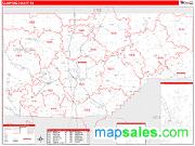 Crawford County, PA <br /> Wall Map <br /> Zip Code <br /> Red Line Style 2024 Map