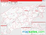 Cumberland County, PA <br /> Wall Map <br /> Zip Code <br /> Red Line Style 2024 Map