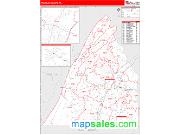 Franklin County, PA <br /> Wall Map <br /> Zip Code <br /> Red Line Style 2024 Map