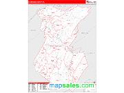 Huntingdon County, PA <br /> Wall Map <br /> Zip Code <br /> Red Line Style 2024 Map