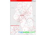 Lackawanna County, PA <br /> Wall Map <br /> Zip Code <br /> Red Line Style 2024 Map