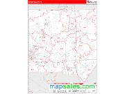 Mercer County, PA <br /> Wall Map <br /> Zip Code <br /> Red Line Style 2024 Map