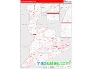 Northumberland County, PA <br /> Wall Map <br /> Zip Code <br /> Red Line Style 2024 Map