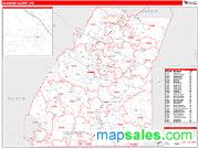 Somerset County, PA <br /> Wall Map <br /> Zip Code <br /> Red Line Style 2024 Map