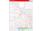 Washington County, PA <br /> Wall Map <br /> Zip Code <br /> Red Line Style 2024 Map