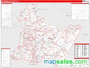 Westmoreland County, PA <br /> Wall Map <br /> Zip Code <br /> Red Line Style 2024 Map