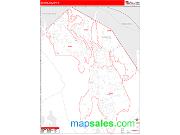Bristol County, RI <br /> Wall Map <br /> Zip Code <br /> Red Line Style 2024 Map