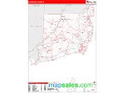 Washington County, RI <br /> Wall Map <br /> Zip Code <br /> Red Line Style 2024 Map