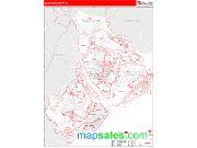 Beaufort County, SC <br /> Wall Map <br /> Zip Code <br /> Red Line Style 2024 Map