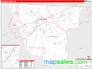 Cherokee County, SC <br /> Wall Map <br /> Zip Code <br /> Red Line Style 2024 Map