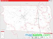 Chester County, SC <br /> Wall Map <br /> Zip Code <br /> Red Line Style 2024 Map