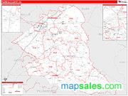 Florence County, SC <br /> Wall Map <br /> Zip Code <br /> Red Line Style 2024 Map