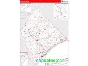 Horry County, SC <br /> Wall Map <br /> Zip Code <br /> Red Line Style 2024 Map