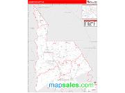 Lancaster County, SC <br /> Wall Map <br /> Zip Code <br /> Red Line Style 2024 Map