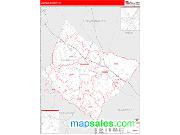 Laurens County, SC <br /> Wall Map <br /> Zip Code <br /> Red Line Style 2024 Map