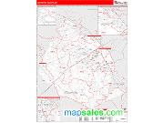 Lexington County, SC <br /> Wall Map <br /> Zip Code <br /> Red Line Style 2024 Map