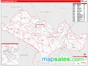 Orangeburg County, SC <br /> Wall Map <br /> Zip Code <br /> Red Line Style 2024 Map