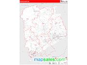 Pickens County, SC <br /> Wall Map <br /> Zip Code <br /> Red Line Style 2024 Map
