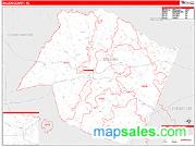 Saluda County, SC <br /> Wall Map <br /> Zip Code <br /> Red Line Style 2024 Map