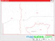 Bennett County, SD <br /> Wall Map <br /> Zip Code <br /> Red Line Style 2024 Map