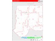 Bon Homme County, SD <br /> Wall Map <br /> Zip Code <br /> Red Line Style 2024 Map