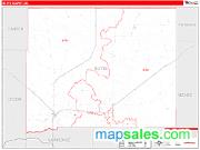 Butte County, SD <br /> Wall Map <br /> Zip Code <br /> Red Line Style 2024 Map