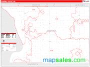 Campbell County, SD <br /> Wall Map <br /> Zip Code <br /> Red Line Style 2024 Map