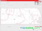 Corson County, SD <br /> Wall Map <br /> Zip Code <br /> Red Line Style 2024 Map