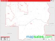 Dewey County, SD <br /> Wall Map <br /> Zip Code <br /> Red Line Style 2024 Map