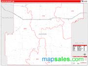 Jackson County, SD <br /> Wall Map <br /> Zip Code <br /> Red Line Style 2024 Map