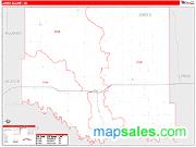 Jones County, SD <br /> Wall Map <br /> Zip Code <br /> Red Line Style 2024 Map