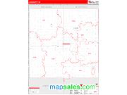 Lake County, SD <br /> Wall Map <br /> Zip Code <br /> Red Line Style 2024 Map