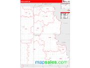 Lincoln County, SD <br /> Wall Map <br /> Zip Code <br /> Red Line Style 2024 Map