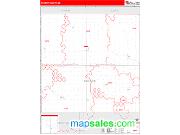 McCook County, SD <br /> Wall Map <br /> Zip Code <br /> Red Line Style 2024 Map