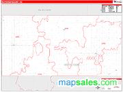 McPherson County, SD <br /> Wall Map <br /> Zip Code <br /> Red Line Style 2024 Map