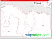 Mellette County, SD <br /> Wall Map <br /> Zip Code <br /> Red Line Style 2024 Map