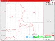 Sanborn County, SD <br /> Wall Map <br /> Zip Code <br /> Red Line Style 2024 Map
