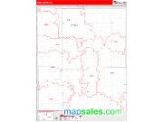 Spink County, SD <br /> Wall Map <br /> Zip Code <br /> Red Line Style 2024 Map