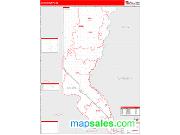 Union County, SD <br /> Wall Map <br /> Zip Code <br /> Red Line Style 2024 Map