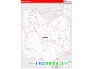 Bedford County, TN <br /> Wall Map <br /> Zip Code <br /> Red Line Style 2024 Map