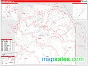 Franklin County, TN <br /> Wall Map <br /> Zip Code <br /> Red Line Style 2024 Map