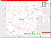 Henry County, TN <br /> Wall Map <br /> Zip Code <br /> Red Line Style 2024 Map