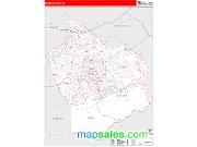 Sevier County, TN <br /> Wall Map <br /> Zip Code <br /> Red Line Style 2024 Map