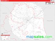 Warren County, TN <br /> Wall Map <br /> Zip Code <br /> Red Line Style 2024 Map