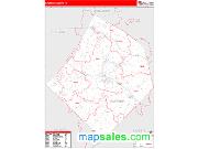 Bastrop County, TX <br /> Wall Map <br /> Zip Code <br /> Red Line Style 2024 Map
