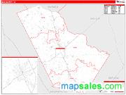 Bee County, TX <br /> Wall Map <br /> Zip Code <br /> Red Line Style 2024 Map