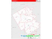 Bosque County, TX <br /> Wall Map <br /> Zip Code <br /> Red Line Style 2024 Map